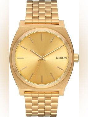 NIXON Watch Time Teller gold tone A045 Water Resistant Men's 37mm mint condition